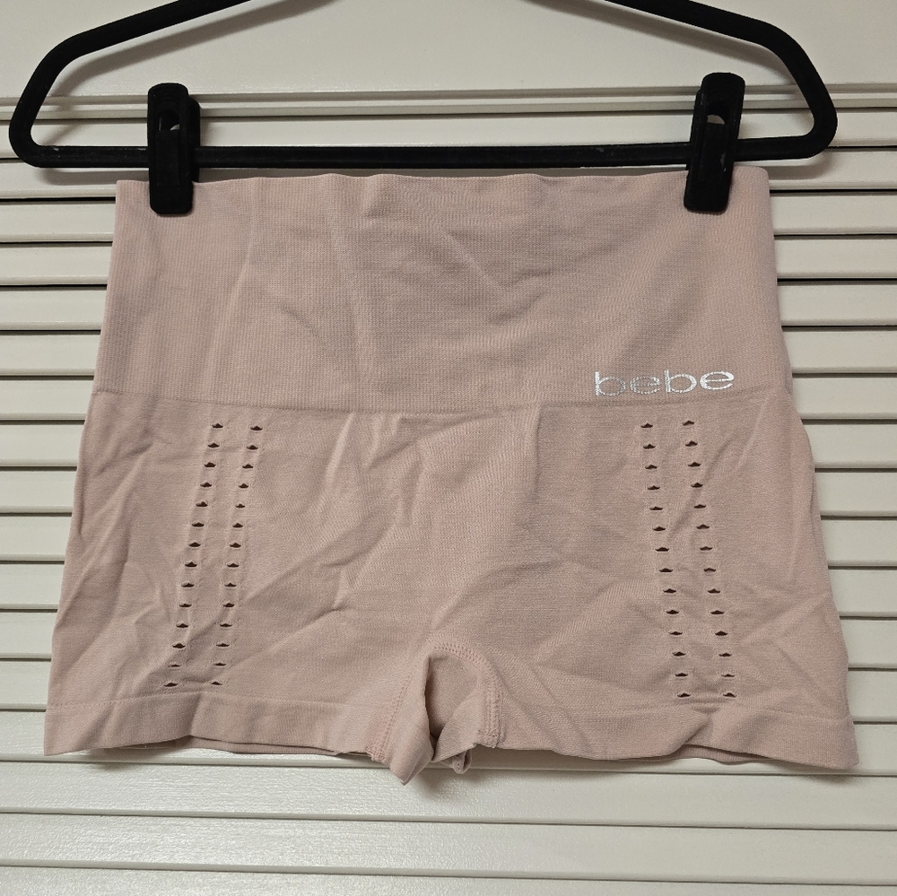 Bebe - (Plus-Size) Tag-Free Open Knit Tummy Control Seamless Shapewear Shorts